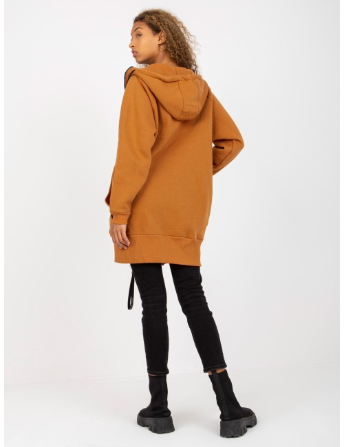 Długa rozpinana bluza basic z kapturem RUE PARIS