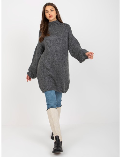 Mini sukienka oversize z dzianiny Violetta RUE PARIS