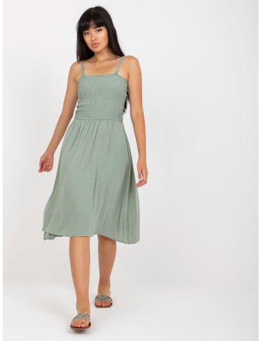 Khaki midi sukienka na ramiączkach FRESH MADE