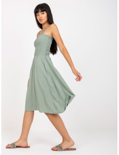 Khaki midi sukienka na ramiączkach FRESH MADE