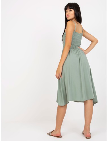 Khaki midi sukienka na ramiączkach FRESH MADE