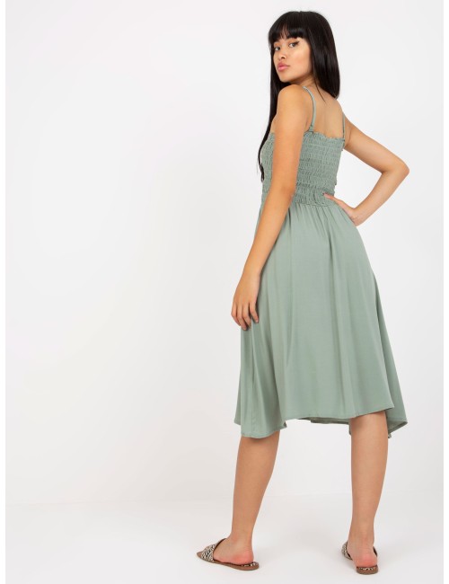 Khaki midi sukienka na ramiączkach FRESH MADE