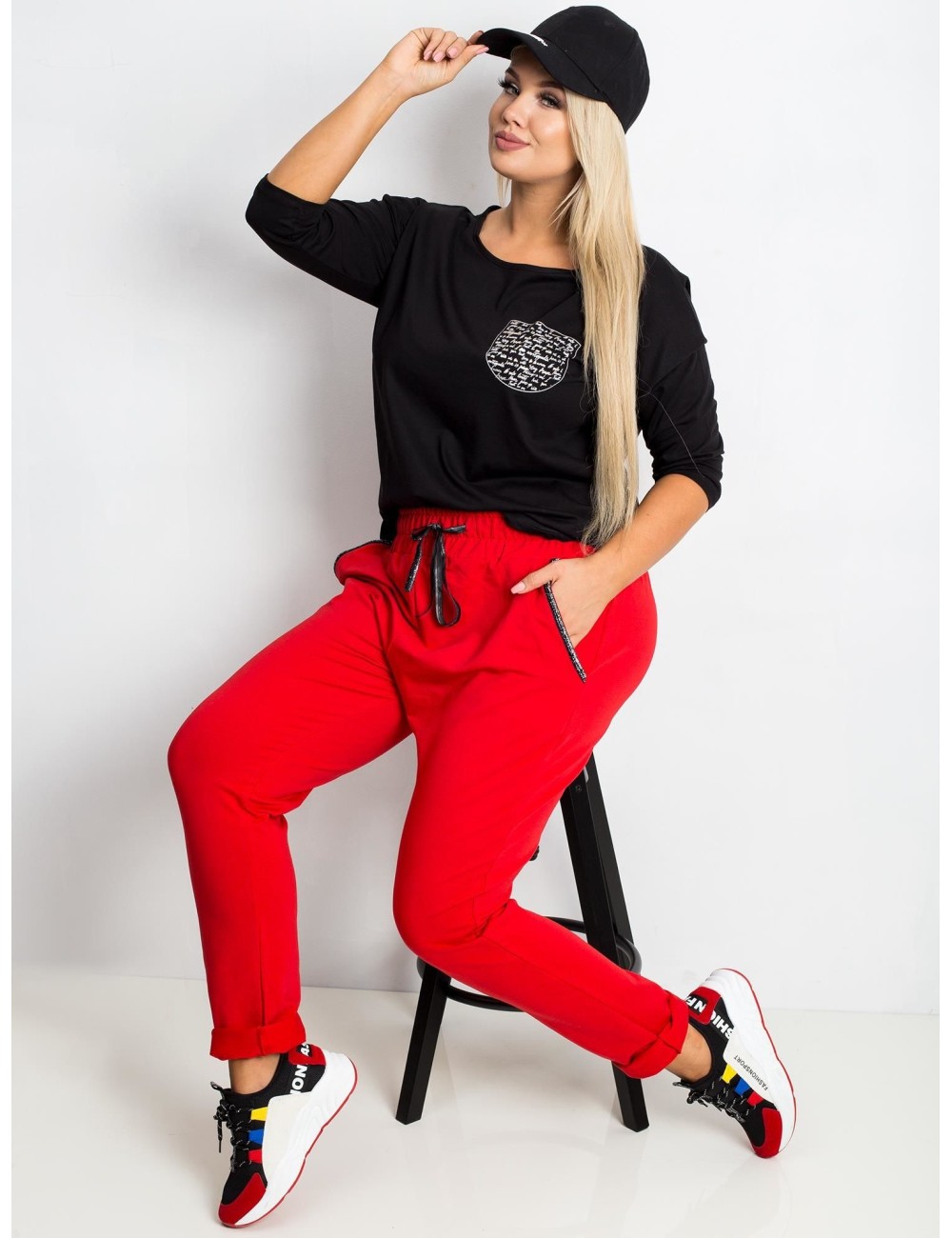 Bawełniane spodnie plus size