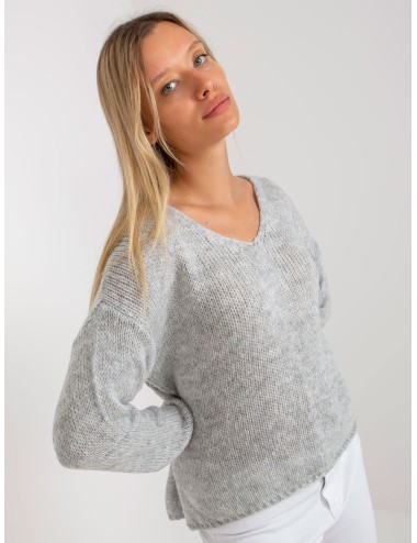 Sweter oversize z dekoltem w serek OCH BELLA
