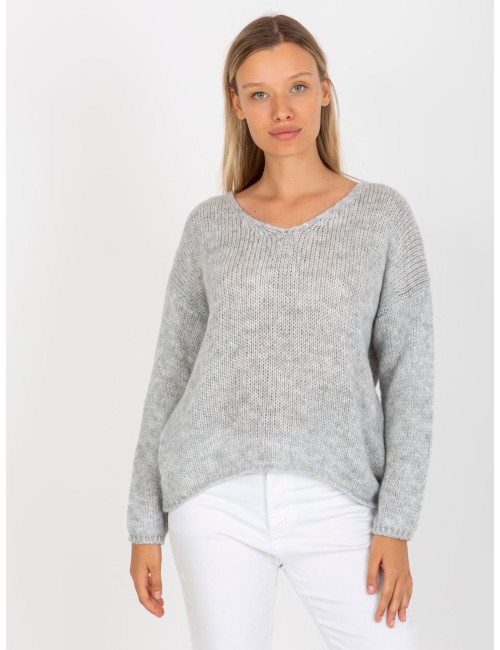 Sweter oversize z dekoltem w serek OCH BELLA