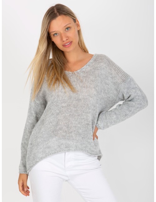 Sweter oversize z dekoltem w serek OCH BELLA