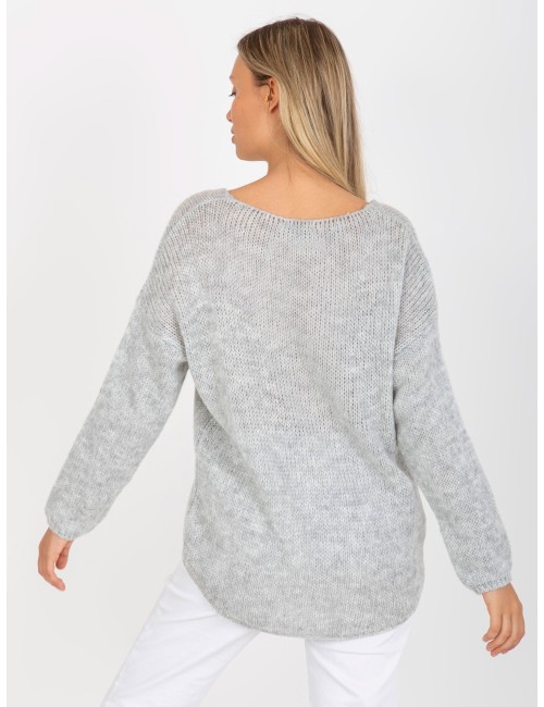 Sweter oversize z dekoltem w serek OCH BELLA
