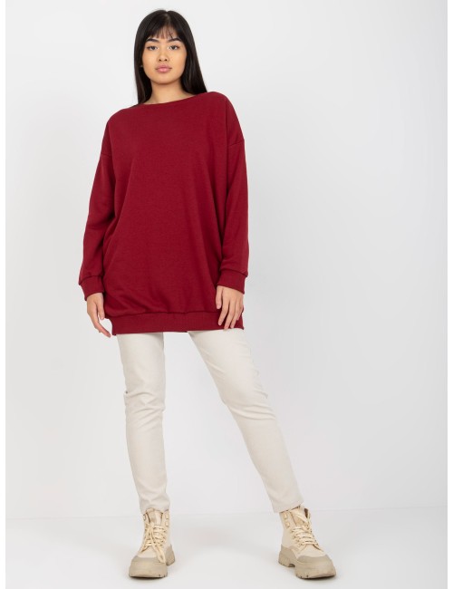 Długa bluza basic z okrągłym dekoltem