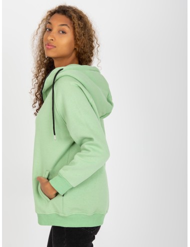 Jasnozielona dresowa bluza basic na suwak RUE PARIS