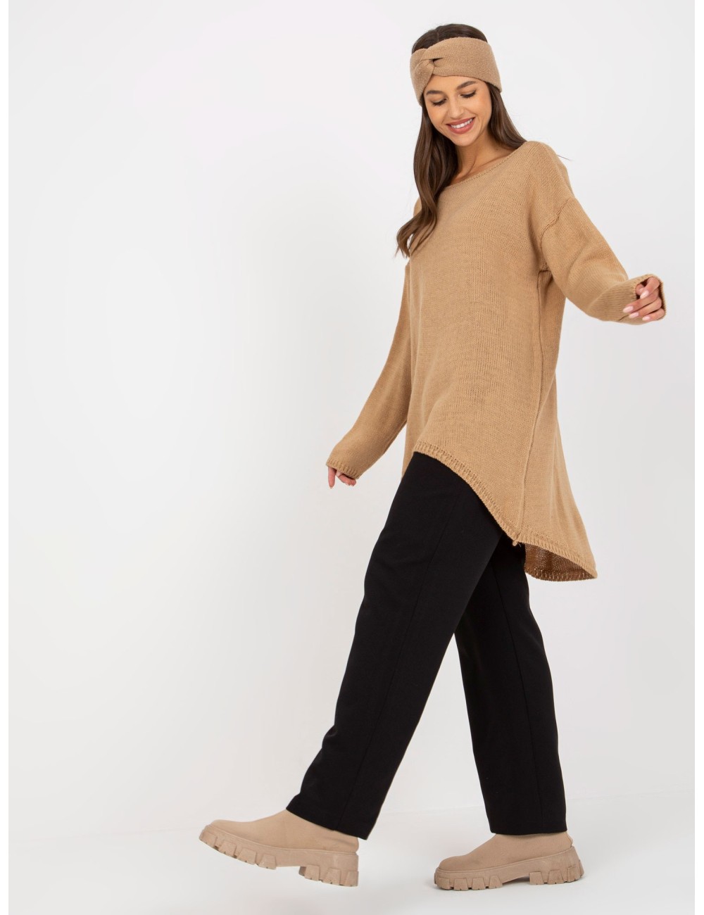Sweter oversize z dłuższym tyłem OCH BELLA