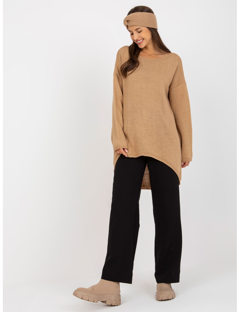 Sweter oversize z dłuższym tyłem OCH BELLA