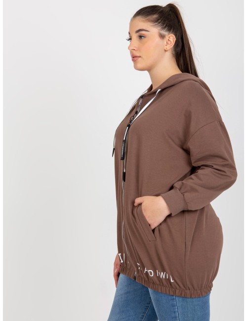 Rozpinana bluza plus size z napisami