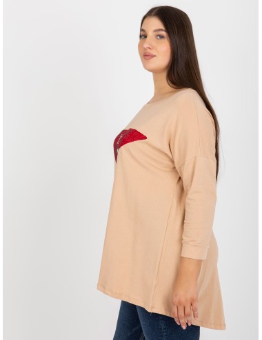 Damska bluzka plus size z aplikacja z dżetów