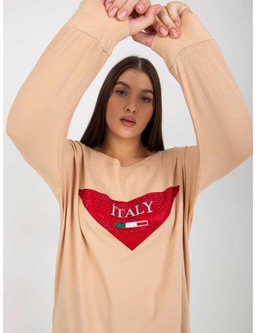 Damska bluzka plus size z aplikacja z dżetów