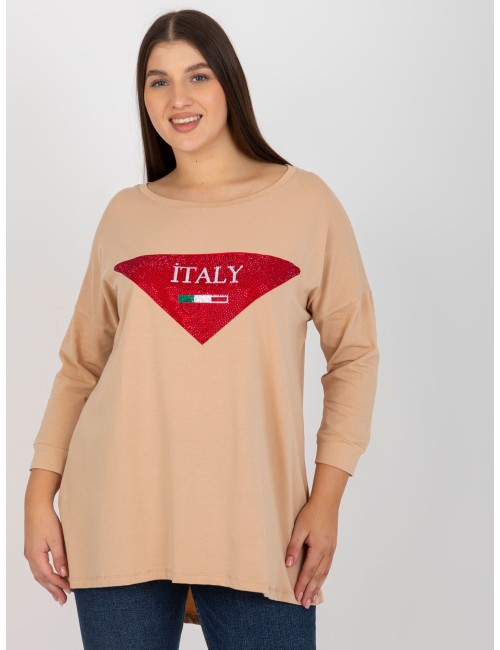 Damska bluzka plus size z aplikacja z dżetów