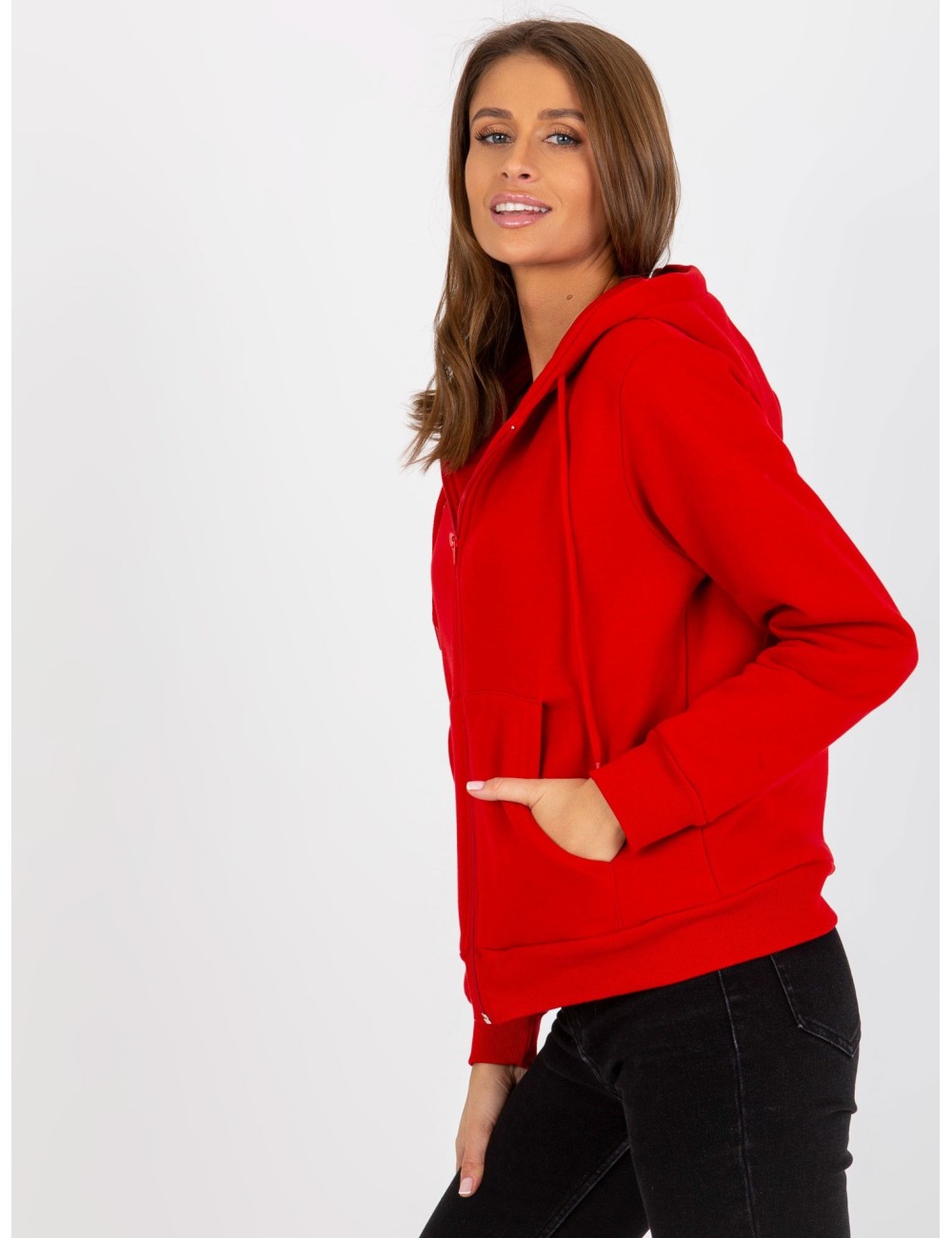 Dresowa rozpinana bluza basic z kapturem RUE PARIS
