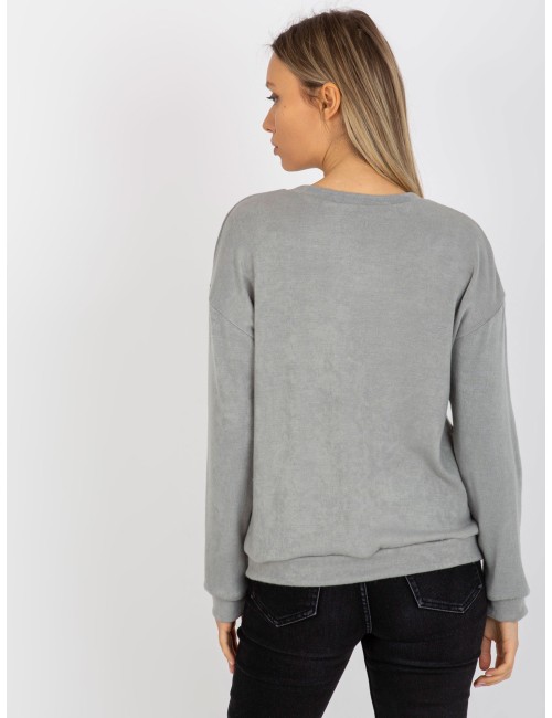 Damski sweter klasyczny z aplikacją 3D