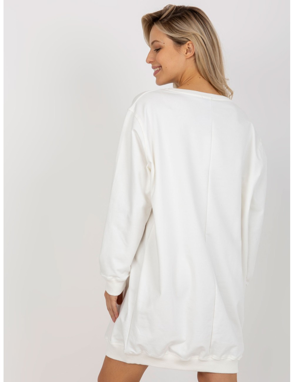 Ciemnozielono-fioletowa długa bluza z napisem oversize