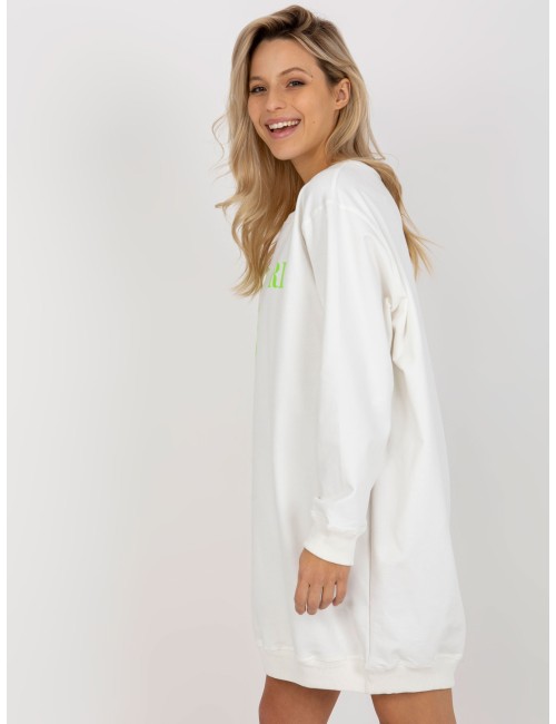 Ciemnozielono-fioletowa długa bluza z napisem oversize
