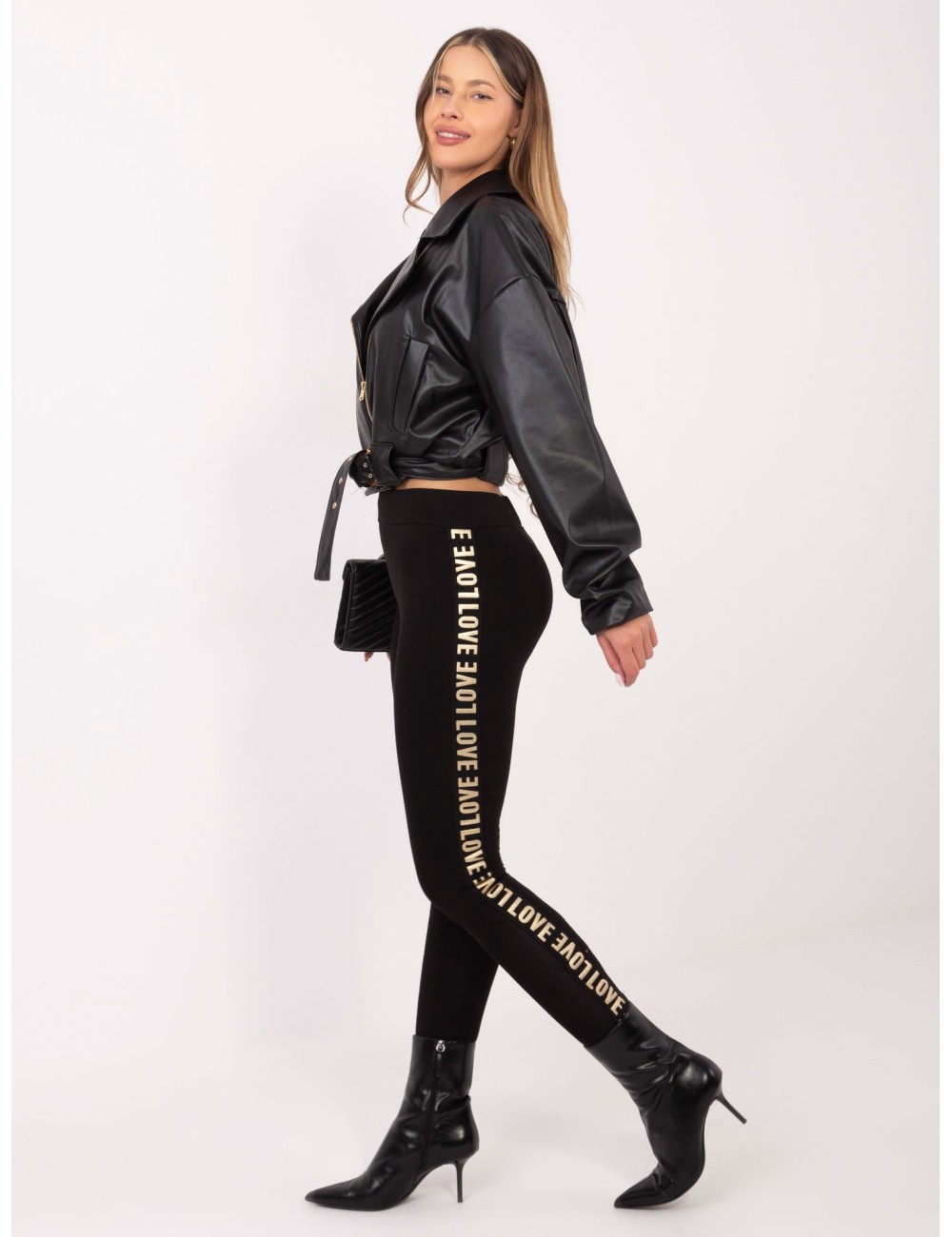Legginsy casualowe z napisami po bokach