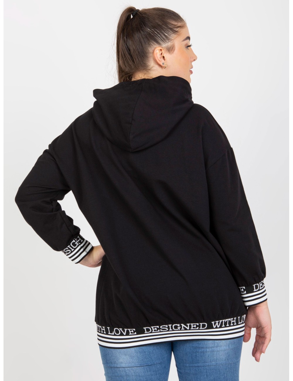 Damska rozpinana bluza plus size z kapturem