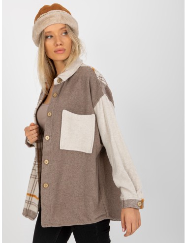 Dwukolorowa koszula w kratę oversize