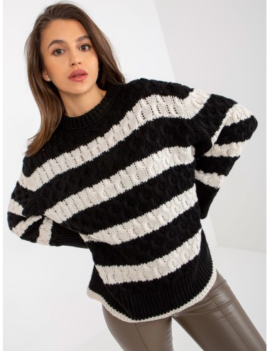 Dzianinowy sweter oversize w paski