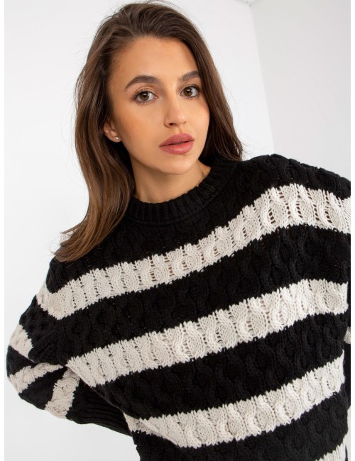 Dzianinowy sweter oversize w paski