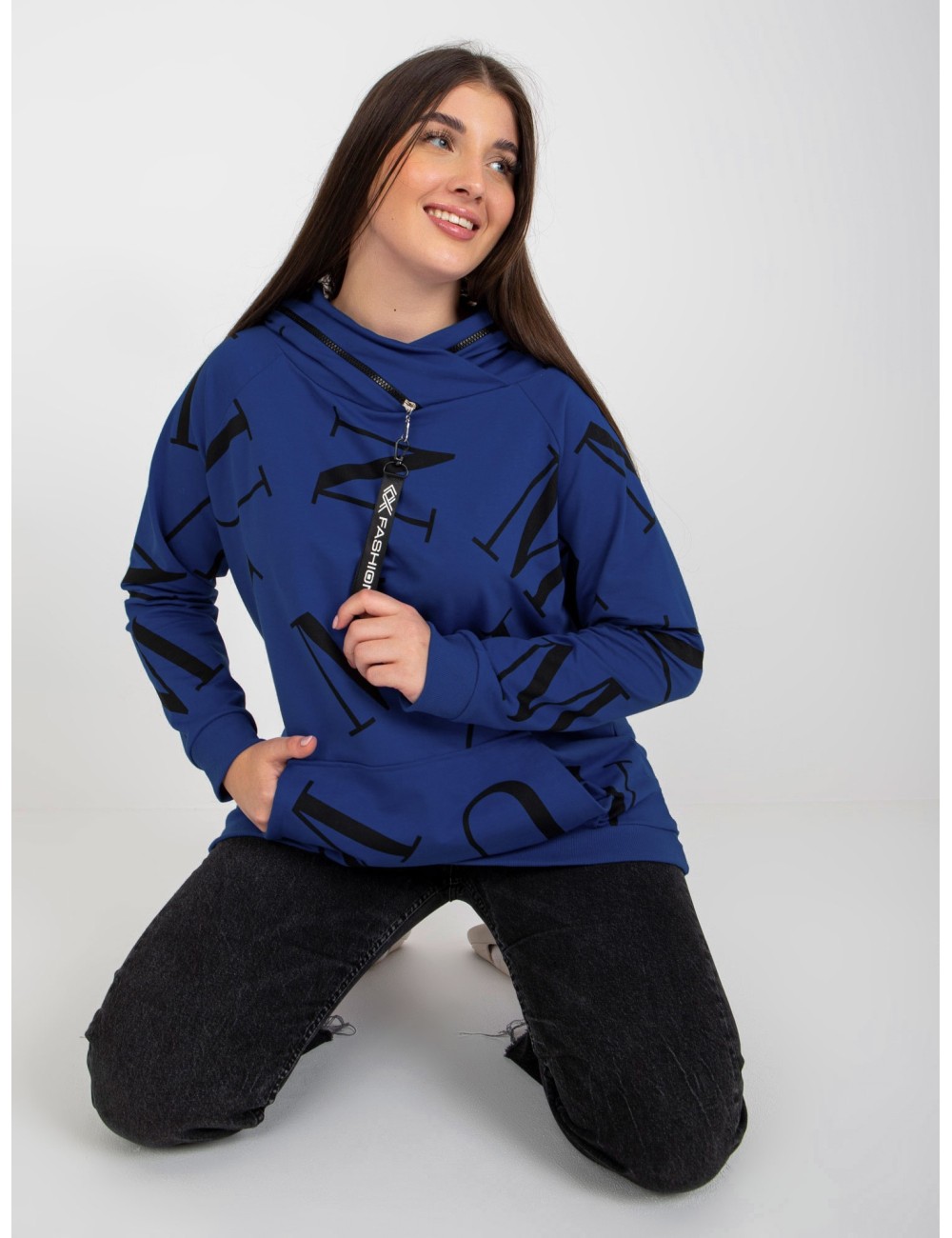 Damska bluza plus size z literami