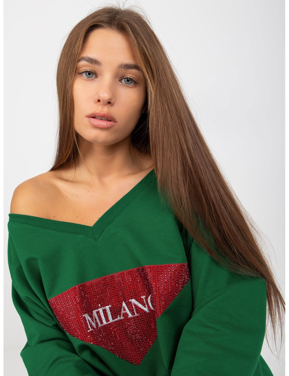 Długa bluza oversize z aplikacją