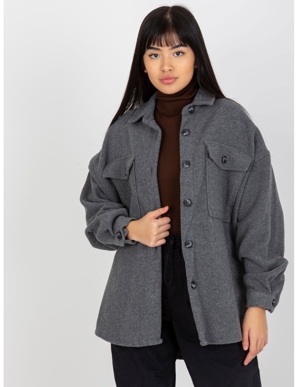Wierzchnia koszula damska z kieszeniami