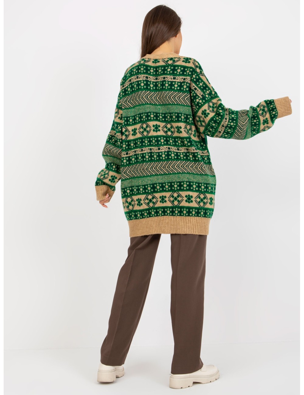 Ciepły sweter rozpinany oversize