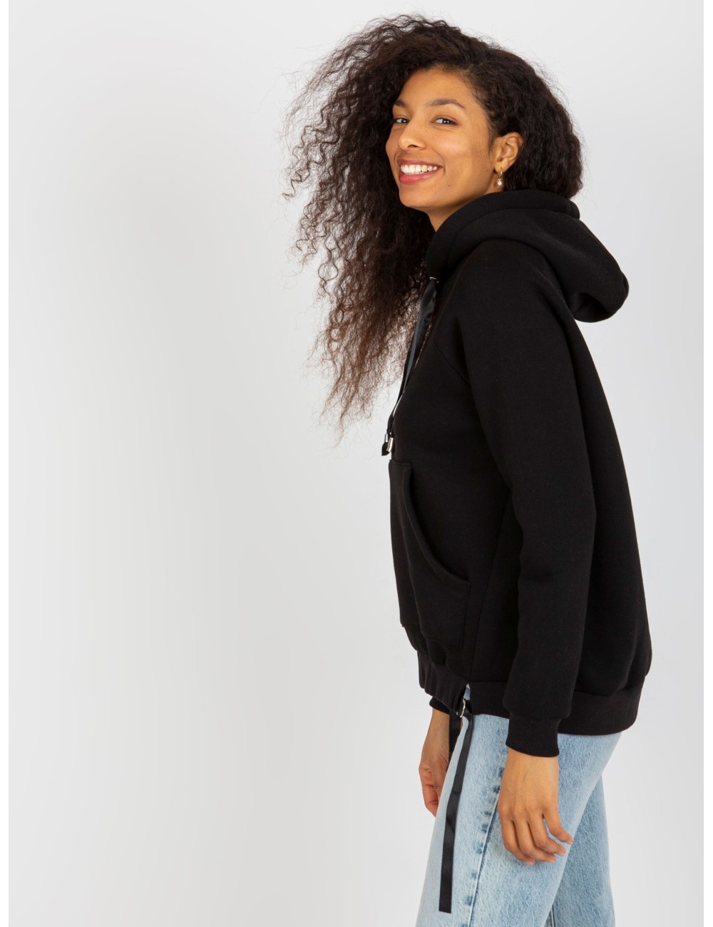 Dresowa bluza kangurka z troczkami OCH BELLA