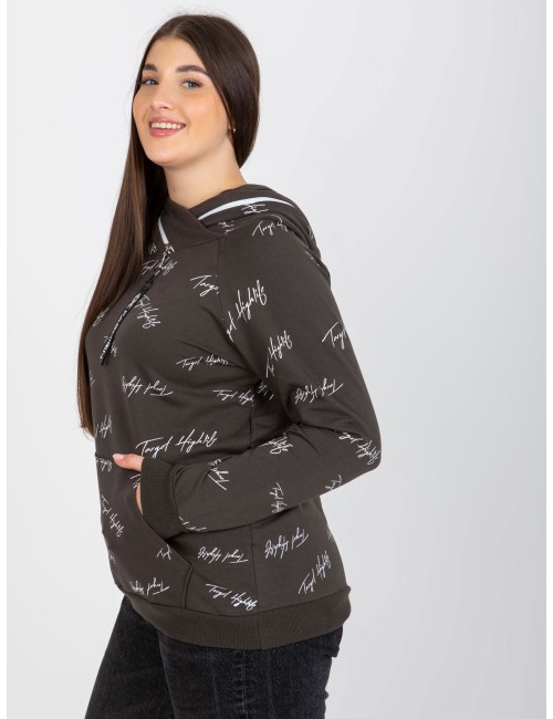Damska bluza plus size z kapturem i nadrukiem