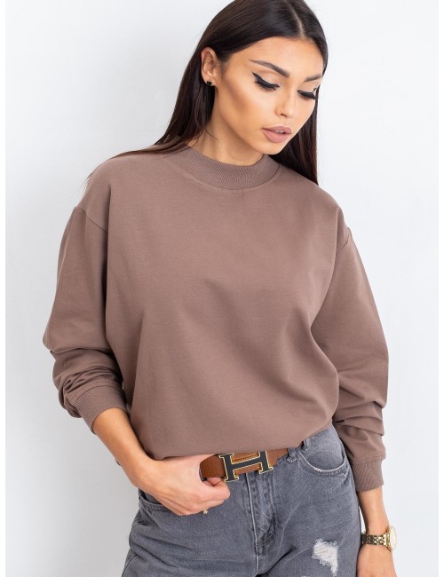 Kawowa bawełniana bluza basic