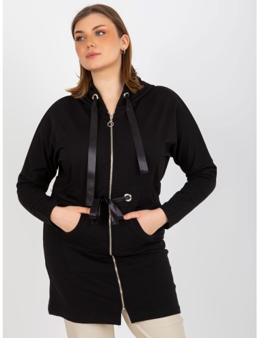 Długa rozpinana bluza plus size ze ściągaczem