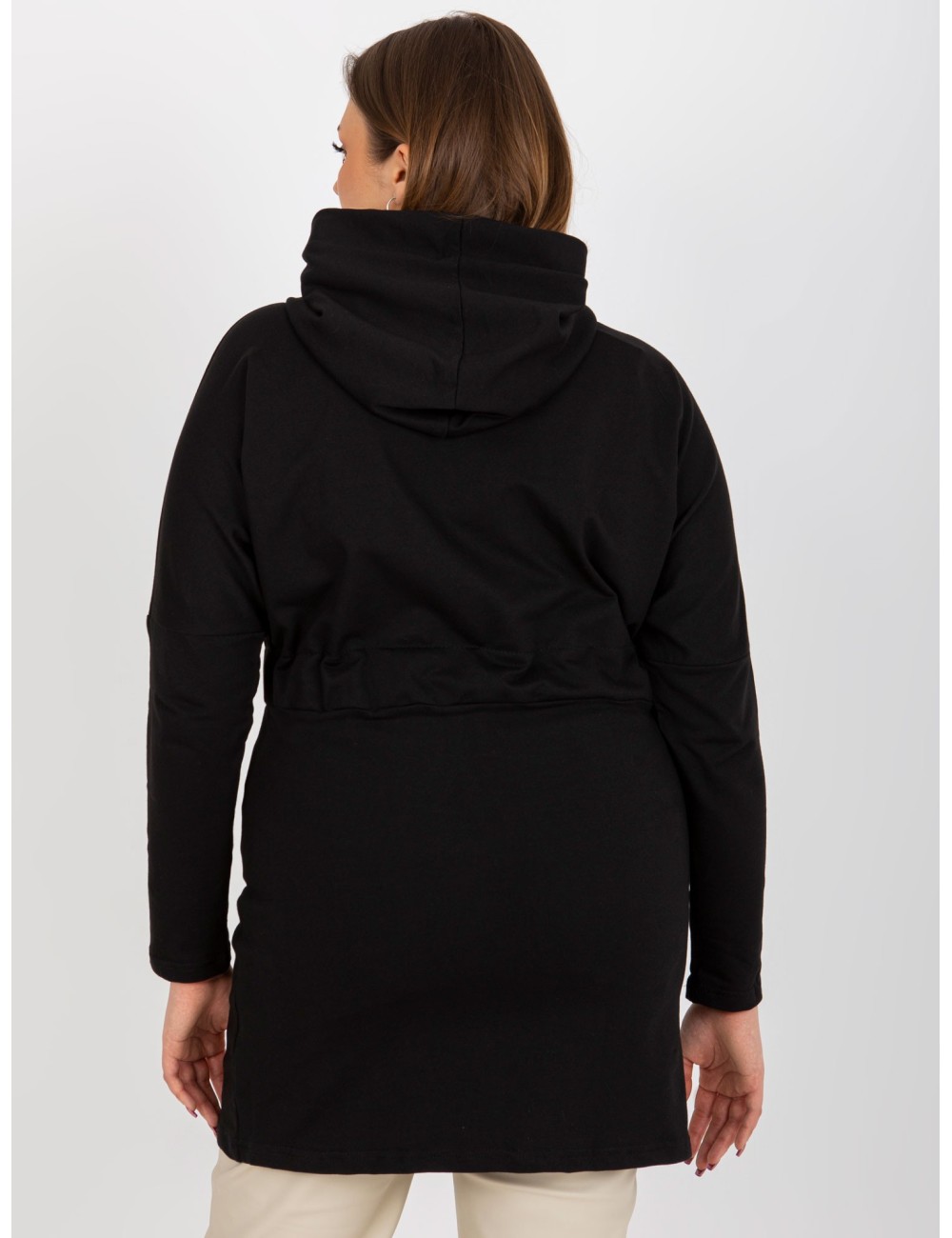 Długa rozpinana bluza plus size ze ściągaczem