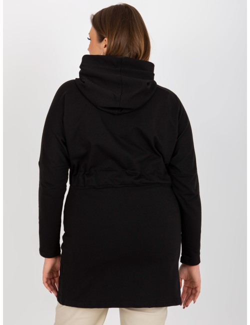 Długa rozpinana bluza plus size ze ściągaczem