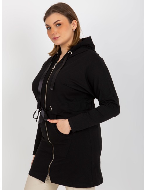 Długa rozpinana bluza plus size ze ściągaczem