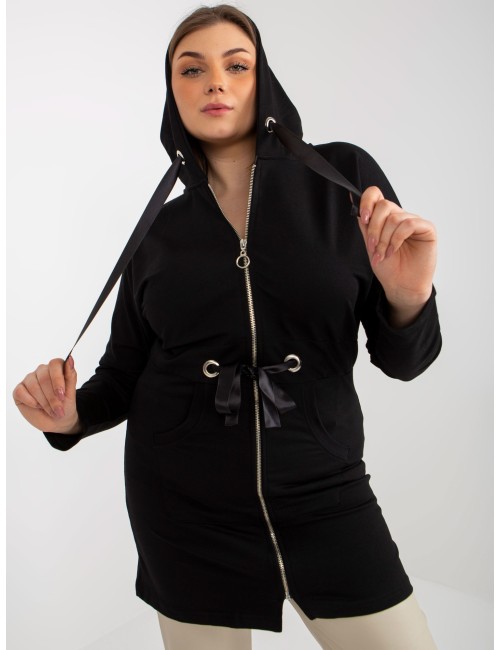 Długa rozpinana bluza plus size ze ściągaczem