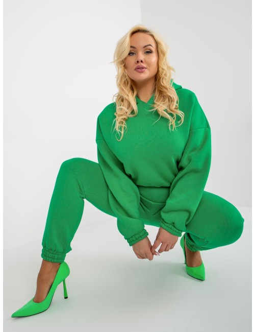 Dresowy komplet plus size basic z bluzą z kapturem