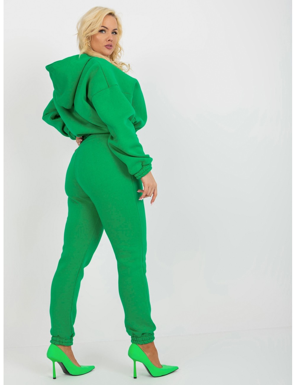 Dresowy komplet plus size basic z bluzą z kapturem