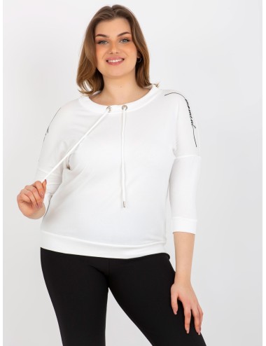 Khaki gładka bluzka plus size z napisami