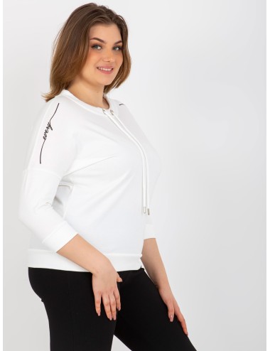 Khaki gładka bluzka plus size z napisami