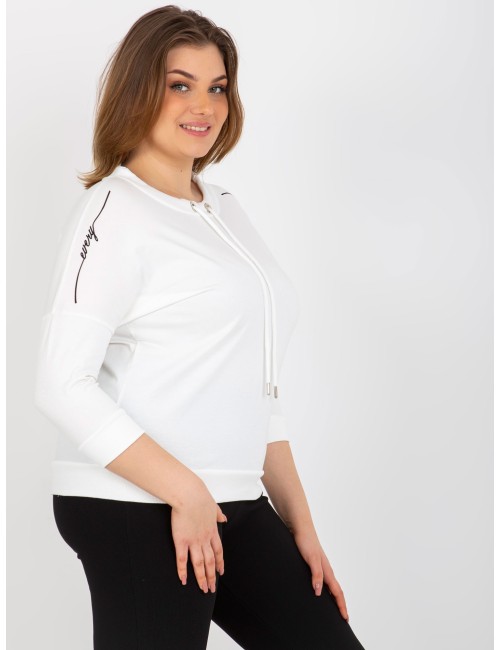 Khaki gładka bluzka plus size z napisami