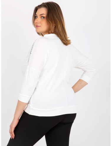 Khaki gładka bluzka plus size z napisami