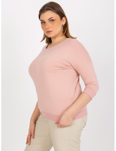 Bluzka plus size z nadrukiem i rękawem 3/4