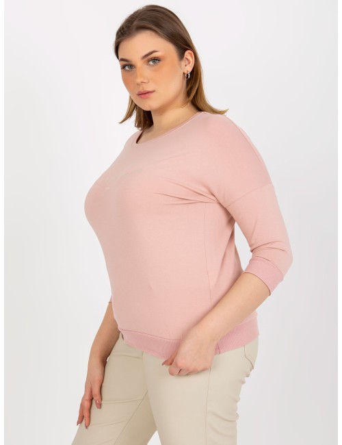 Bluzka plus size z nadrukiem i rękawem 3/4