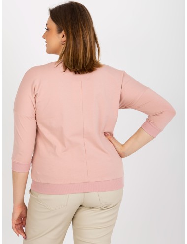 Bluzka plus size z nadrukiem i rękawem 3/4