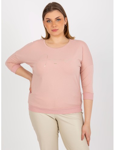 Bluzka plus size z nadrukiem i rękawem 3/4